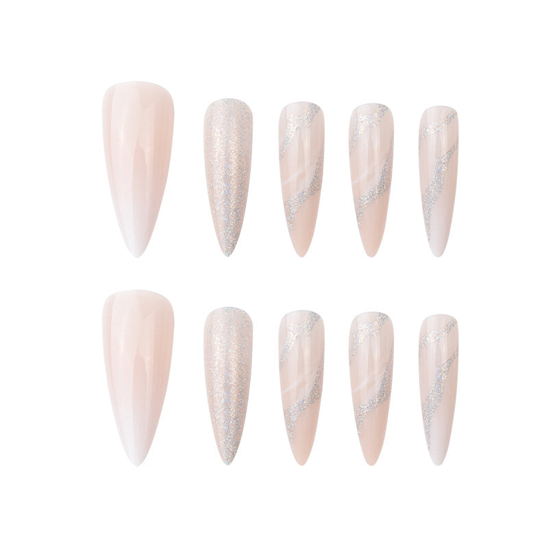 Wholesale Long Smudge Glitter Nail Stickers